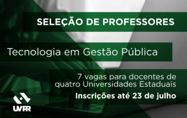 Seleção de docentes para o TGP  tem sete vagas em quatro IEES