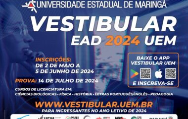 Vestibular EaD da Universidade Estadual de Maringá será realizado em Julho